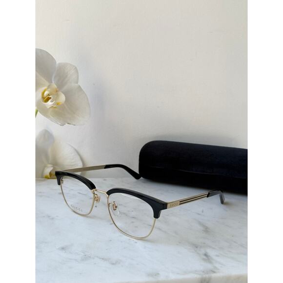 NEW Gucci GG0698OA Black Gold Eyeglasses Frames - Picture 3 of 10